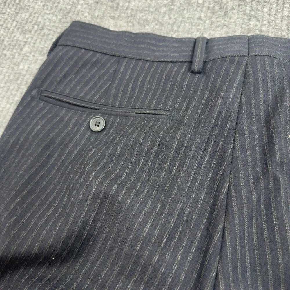 Banana Republic Dress Pants Mens 32x32 Navy Blue Wool Blend Pinstripe Skinny Fit